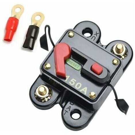 12V-24V 150A DC Interrupteur à fusible automatique Disjoncteur Fusible de réinitialisation Voiture Marine Bateau Vélo Stéréo Audio (150A)