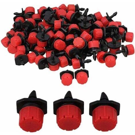 100PCS Goutteurs d'irrigation à goutte-à-goutte, buses d'émetteurs de pulvérisation pour jardin, arrosage automatique à goutte-à-goutte 360° réglable DIY