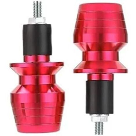Embouts de guidon de moto, 1 paire de bouchons de poignée de moto en alliage d'aluminium, accessoires de modification d'extrémités de poignée de guidon(Rouge) (1/5)