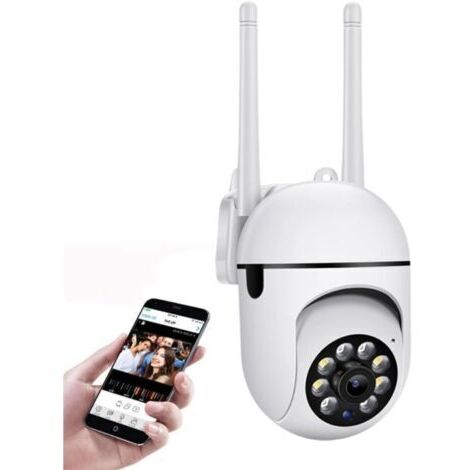 Caméra Surveillance WiFi Extérieure sans Fil PTZ, Livré avec 16 fonctions puissantes,1080P Caméra IP 360° sans Fil Étanche, Vision Nocturne en Couleur (1/5)