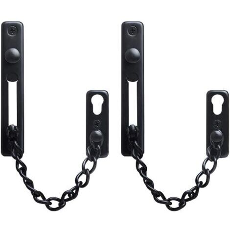 Boulon coulissant de chaîne d'acier inoxydable, chaîne de sécurité de porte de 2 pièces, serrure antivol de porte, serrure de chaîne de porte de placage avec des vis, pour des portes de jardin, des po (1/4)