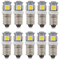 E10 AC LED Ampoules-10 pcs 6V 5 lampes LED-E10 Miniature Vis 50Lm (AC 6V)