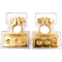 1 Paire Cosses Batterie de Voiture Robustes Lourde Charge Connecteurs de Borne de Batterie de Voiture Bornes de Batterie Positives et Négatives +/- Battery Terminal avec Coque Transparen