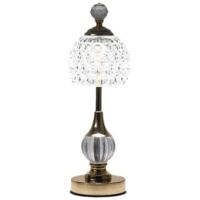 Lampe de table en cristal sans fil - 3 couleurs - Lampe de table LED vintage - Lampe de table LED sans fil - Lampe de table sans fil - Lampe de table à batterie - Intensité variable [Classe énergétiqu