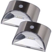 Stück Solar Wandleuchte Zaun Lichter Eingang Treppe Edelstahl warmweiße Lichter