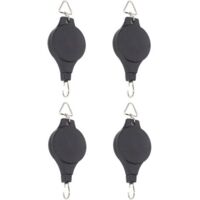 4 Pack Plant Hook Pulley, Retractable Plant Hanger Easy Reach Hanging Flower Basket for Garden Baskets Pots and Birds Feeder Hang High up and Pull Down to Water Or Feed