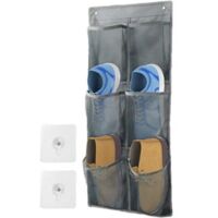 Wall Mounted Shoes Rack with Sticky Hanging Mounts,Shoes Holder Storage Organizer Shelf, Door Shoe Hangers