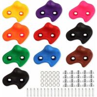 Prises d'escalade Enfants, 10 Pièces Prises d'escalade Enfant avec Matériel de Fixation, Poignées d'escalade pour Mur d'escalade(couleur aléatoire)