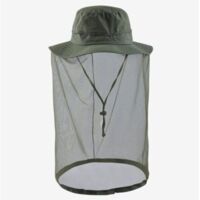 Chapeau d'apiculture avec moustiquaire/maille anti-insectes intégrée, protection du visage - Vert militaire