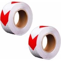 Reflective Tapes High Intensity Prismatic Waterproof Arrow Shape Reflective Safety Warning Tape Vinyl Roll Self-Adhesive Security Marking Tape 2pcs