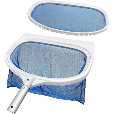 Épuisette de fond piscine 40×21 cm - structure renforcée, filet mailles 2 mm, compatible perche 28 mm - Jardin