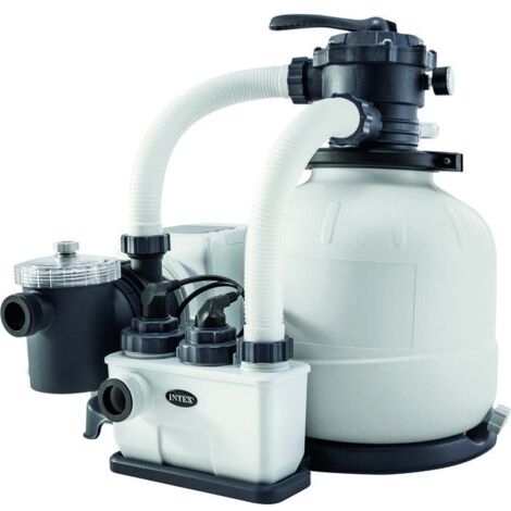Intex – Filtre à sable 10000 l/h – Débit max 10000 l/h – Puissance 650W – Raccord 38 mm – Système d'électrolyse d'eau salée