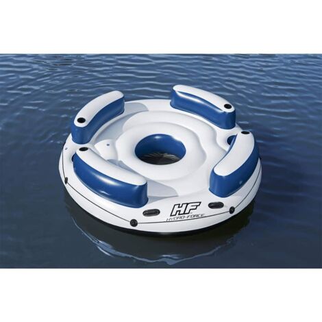 Bestway – Île flottante Hydro-Force 239x63,5 cm – 4 places – PVC résistant aux perforations – Gonflage rapide avec soupapes à verrouillage