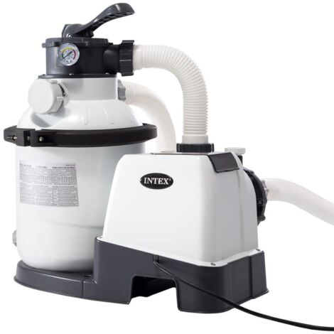 Intex – Filtre à sable 5700 L/h – Débit max 4500 l/h – Raccordement 38 mm – Vanne 6 fonctions – Compatible piscines jusqu'à 29100 L