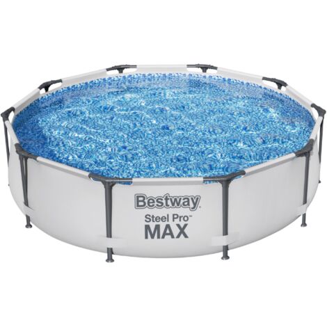 Bestway Piscine hors sol tubulaire ronde Bestway Steel Pro Max 305 x 76 cm gris clair