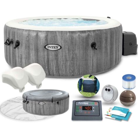 Intex – Spa gonflable PureSpa 196 x 71 cm – 4 personnes – 140 buses d'air – Chauffage 2200W – Protection contre le calcaire (1/5)
