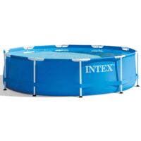Intex – Piscine hors sol tubulaire 305 x 76 cm – Construction galvanisée et revêtue – Capacité 4485L – Robinet de vidange inclus