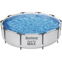 Bestway Piscine hors sol tubulaire ronde Bestway Steel Pro Max 305 x 76 cm gris clair