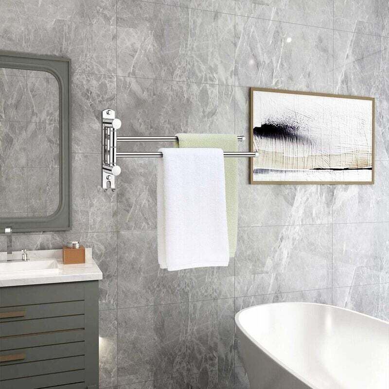 Porte-serviettes, étagère de salle de bain, étagère murale, 3 barres