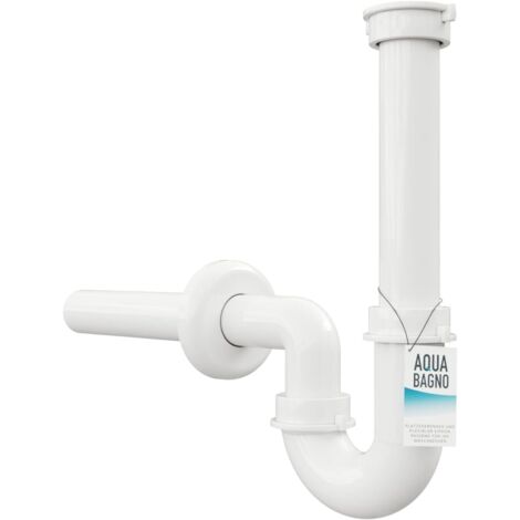 Siphon - Raccord de tuyau - Siphon d'évier - Plastique blanc