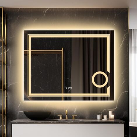 Miroir de salle de bain LED grossissant x3
