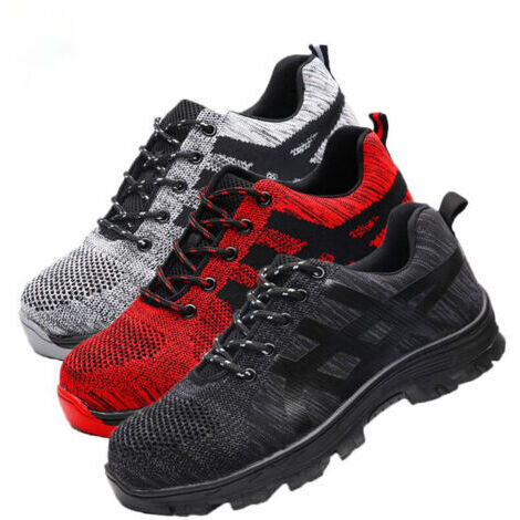 BUNTHAUS Chaussures de travail légères et respirantes – Embout en acier – Pointure 43 – Tige en matière synthétique – Semelle caoutchouc résistante (1/4)