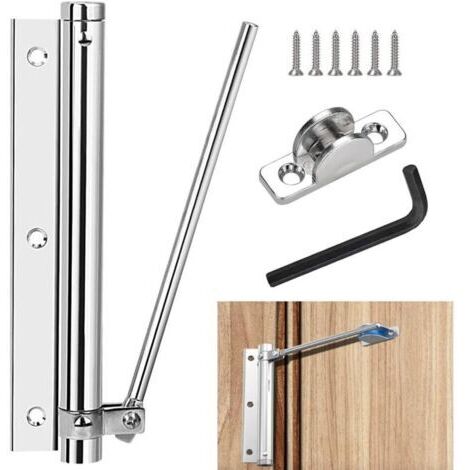 Ferme-Porte Automatique Ferme-Porte à Ressort en Alliage d'Aluminium Fermeture Porte Hydraulique Réglable avec 5 Vis Clé Allen pour Porte de Maison, Bureau, Intérieur et Extérieur(19cm) (1/4)