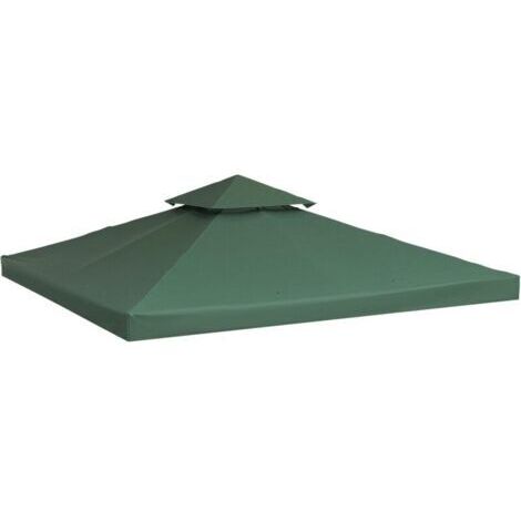 Toile de Rechange pour pavillon tonnelle Tente 3 x 3 m Vert foncé (1/4)