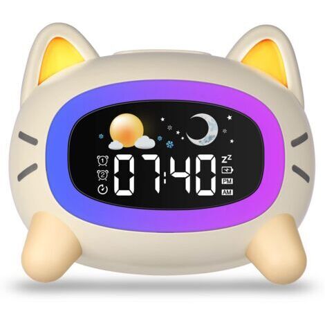 Réveil Enfant, Réveil d'Apprentissage au Sommeil pour Enfant | avec Affichage de la Lune et du