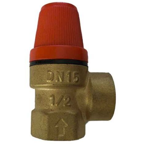 Soupapes de surpression femelles en laiton 1/2\" - Soupape de sécurité pour eau/pétrole/gaz (3 bars) Soupape chauffage central
