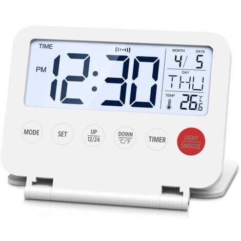 Réveil numérique sans tic-tac, horloge d'étude silencieuse, réveil analogique compact (1/5)
