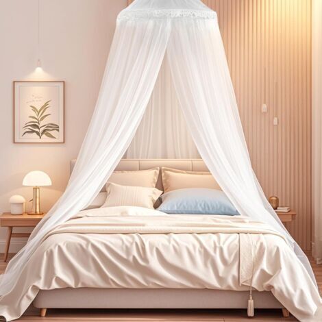 BUNTHAUS Moustiquaire de Lit,Grande Moustiquaire pour Simple & Double,0.6x2.5x10.5M Ciel de Lit pour Adulte Fille Bebe Enfant,Facile à Installer, Protection fiable Contre Les Insectes et Baldaqui