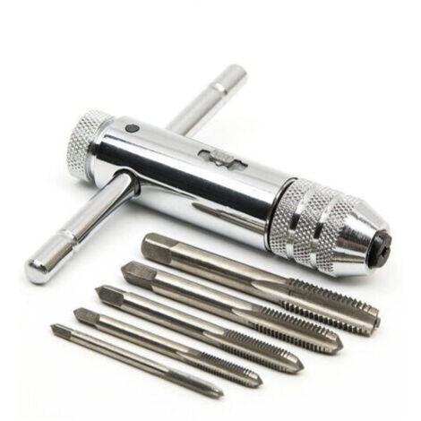 BUNTHAUS Tarauds manuels Tarauds métriques Tarauds et filières Tarauds M3 M4 M5 M6 M8 Tarauds filetés Avec portetaraud réversible à cliquet (Type A) (1/4)