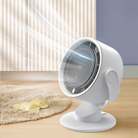 BUNTHAUS Mini Ventilateur Bureau Portable Turbo Réglable en Vitesse Batterie Rechargeable Affichage LED pour Maison Bureau Table (1/5)