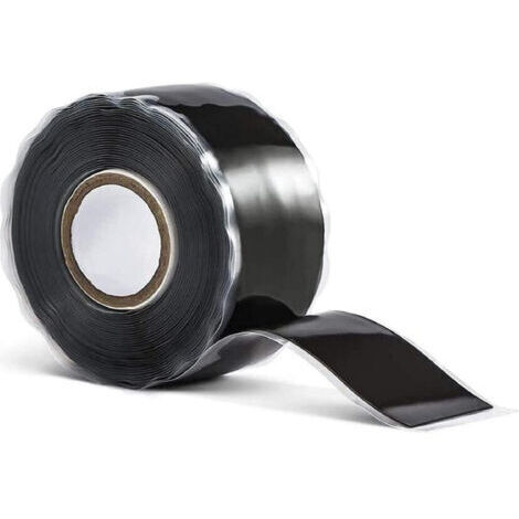BUNTHAUS 1 Rouleau,Noir ,Ruban Adhésif en Butyle 25mm x 3m Extra Épais et Résistant Ruban Adhésif Étanche Auto Scellant pour Terrasses en Bois Coutures (1/5)