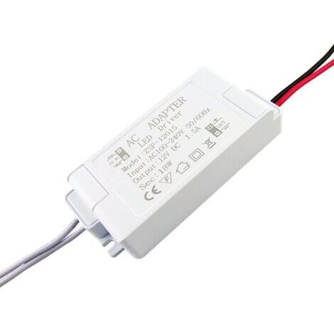 BUNTHAUS Transformateur LED 12 V(18 W), alimentation LED 1,25 A 230 V vers 12 V CC transformateur LED, adaptateur d'alimentation à commutation de tension constante pour lampes LED G4, MR11, MR16, GU5.