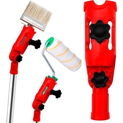 BUNTHAUS Rallonge de Rouleau de Peinture pour Plafonds Hauts, Adaptateur Multi Angle pour Perche Télescopique et Manche Télescopique, Support pour Pinceau et Rouleau Peinture Murale (1/5)