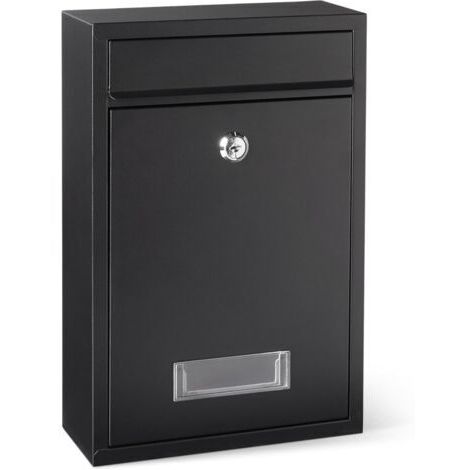 BUNTHAUS 32 5cm H x 21 5cm W x 8 5cm D, Noir Basics Boîte aux Lettres Murale verrouillable, en Fer Durable (1/5)