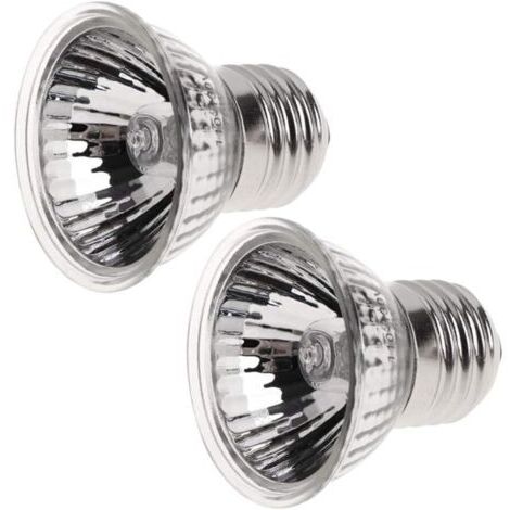 BUNTHAUS Reptiles Amphibiens Lampes Chauffantes 2 Pièces 25W Lampe Chauffante en Céramique UVA UVB Lampe Solaire à Spectre Complet E27 250V Tortue Lézard Animal de Compagnie Ampoule