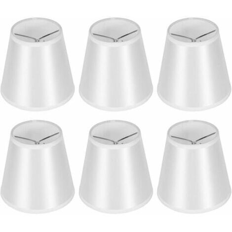 BUNTHAUS 6 Pièces Abats Jour de Lampe en Tissu, Petit Abat Jour a Pince pour Lampes de Table Lustre Appliques Murales Ampoules, 9x14x13cm (1/5)
