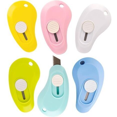 BUNTHAUS Lot de 6 Mini Couteau Artistique Télescopique pour Ouverture de Lettres et Découpe de Papier Accessoire de Papeterie et Bureau (1/5)