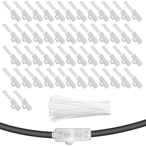 BUNTHAUS 100 Pièces Etiquette Cable, 100 Attache Cable, Transparent Marquage Cable en Plastique, pour Le Marquage et La Classification de Divers Câbles (1/5)