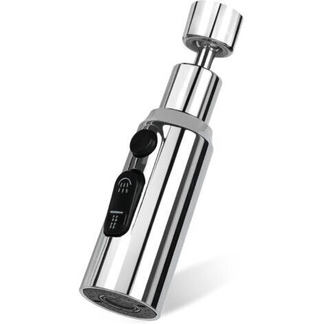 BUNTHAUS argent， Aérateur de Robinet 3 Modes Rotatif 360° Tête Douchette Evier Cuisine Brise Jet Robinet Cuisine D'eau Pour Robinet Embout Robinet Cuisine Adaptateur Mousseur Robinet (1/5)