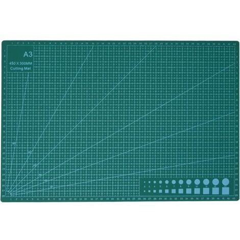 BUNTHAUS Tapis de découpe souple antidérapant avec lignes de grille de guidage précises pour couper le tissu, vert, le papier et les cartes, tapis de découpe auto cicatrisant double face