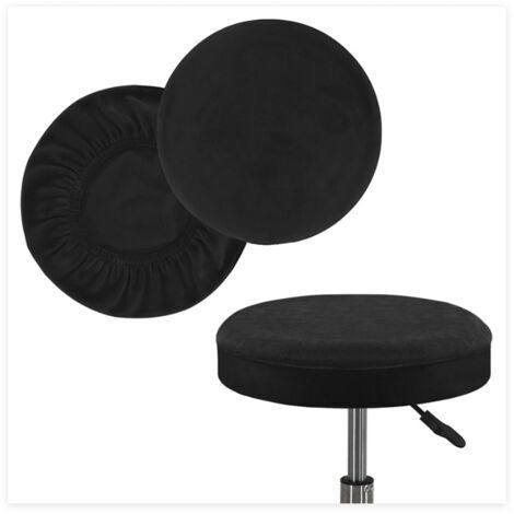 BUNTHAUS (noire) Housse de tabouret ronde30 36 cm, lot de 2, housse de tabouret ronde noire, housse de tabouret de bar, élastique, lavable, douce et durable, idéale pour la maison, le bar, le restaura (1/4)