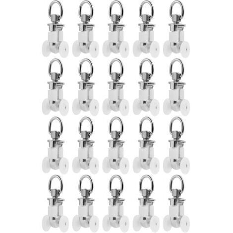 BUNTHAUS 20 Pièces Rouleaux pour Rails de Rideaux en Métal, Accessoires de Glissement pour Voies de Rideau, Poulies pour Rails de Rideaux, Adaptés pour Salons, Chambres et Salles de Bain
