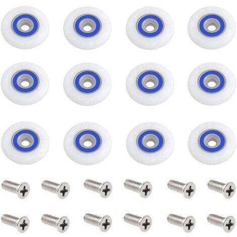 BUNTHAUS 12 Pièces Roulette Porte Douche Roulettes pour Porte de Douche Roulette Porte Douche Roues Roulettes de Rechange Roulette Porte Roulette de Douche pour Porte de Douche avec Des Vis (1/5)
