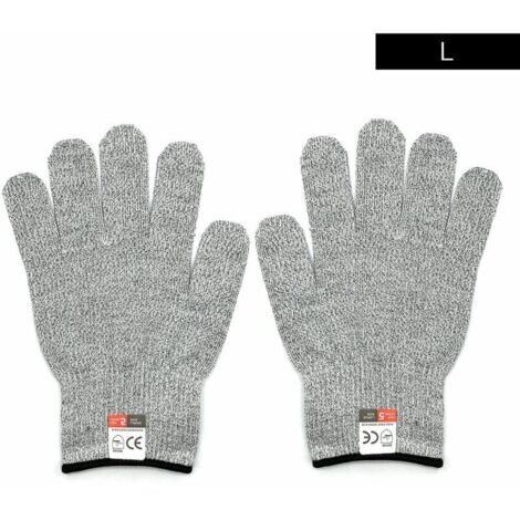 BUNTHAUS Une paire de gants résistant aux coupures grade 5, des gants de jardinage, des gants de travail, des gants de protection L 23cm 58g (bord noir) (1/5)