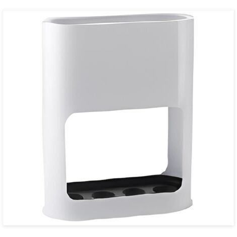 BUNTHAUS Blanc Porte Parapluie Plastique, Porte Parapluie avec Égouttoir Amovible Petit Porte Parapluies Organiseur Décoration D'intérieur pour Maison Bureau Parapluies Longs Courts 28 x 22 x 9 cm (1/4)