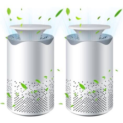 BUNTHAUS Lot de 2 purificateurs d'air pour chambre à coucher : petit purificateur d'air H13 pour la maison avec câble USB et veilleuse colorée, filtre à air pour la maison, la poussière, le pollen, le